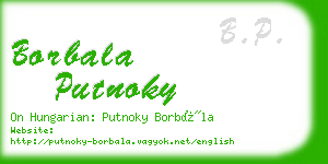 borbala putnoky business card